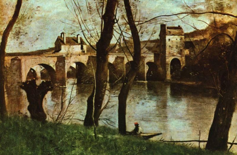 Jean Baptiste Camille  Corot Le Pont de Mantes Germany oil painting art